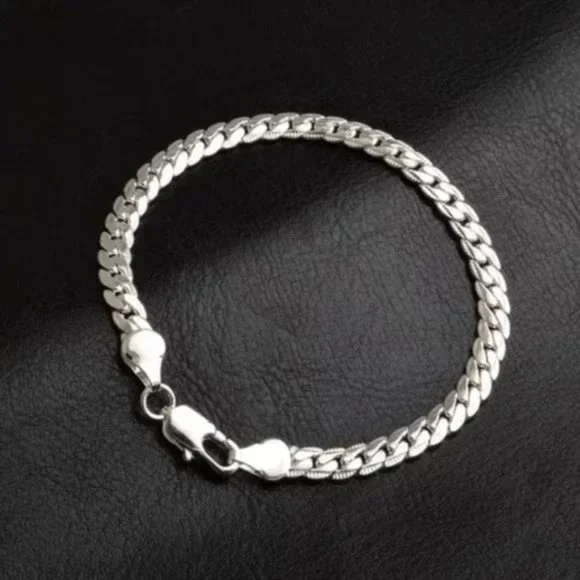 NEW SILVER 8 CM LONG 925 BRACELET - Picture 4 of 5